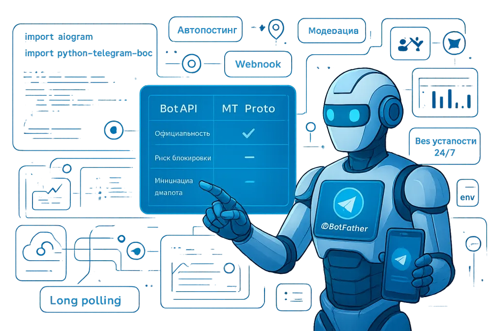 Как настроить Telegram-ботов для автоматического управления аккаунтами, каналами, группами и чатами